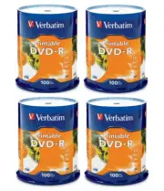 400 x Verbatim 95153 White InkJet Blank DVD-R 4.7GB Azo Dye+ Free Sleeve