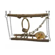 Rosewood Hamster Activity Suspension Wooden Gerbils/Ferrets Pet Bridge Natural