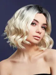 Kourtney Blonde Womens Short Curly Fashion Wig