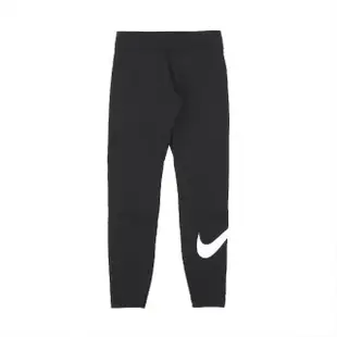 【NIKE 耐吉】緊身褲 Swoosh Mid 女款 黑 彈性 經典 大勾 運動褲 內搭褲 leggings(CZ8531-010)