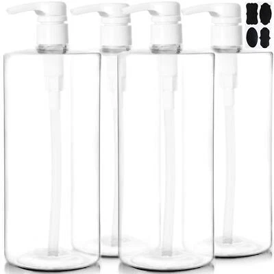 4 Pack 32oz Plastic Empty Bottles for Shampoo Conditioner Refillable Bottles