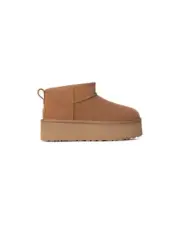 Ugg Neumel Platform Shearling Boots Women Camel Lace Ups