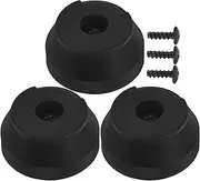 BESTYASH Elderly Safety Walking Stick 3pcs Non-slip Pad Tripod Cane Accessory Cane Grip Replacement Black