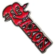Saxon Red Band Logo Pin Badge