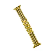 Catzon Elastic Chain Beads Metal Band For iWatch Series 7 6 5 4 3 2 1 SE-Gold