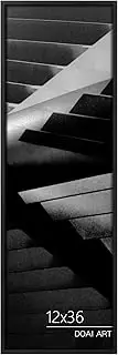DOAI ART 12x36 Poster Frame Black, Poster Frames 12 x 36 inches or 12x36 Picture Frames with HD Plexiglass for Horizontal or Vertical Wall Mounting, Scratch-proof Safe and Artistic Large Photo Frame