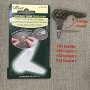 Clover metal threader built in sheath needlepoint needlework quilting embroidery