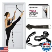 10-Loop Yoga Strap with Door Anchor – Stretch Strap for Flexibility, Deep Str