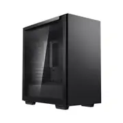 DeepCool MACUBE 110 Black Minimalistic Micro-ATX Case, Magnetic Tempered Glass Panel, Removable Drive Cage, Adjustable GPU Holder, 1xPreinstalled Fan
