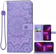 MojieRy Phone Cover Wallet Folio Case for Samsung Galaxy A70, Premium PU Leather Slim Fit Cover for Galaxy A70, 1 Photo Frame Slot, 3 Card Slots, Shock Absorbent, Purple