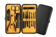 Manicure Set Nail Clippers, Stainless Steel Nail Scissors Grooming Kit Yellow