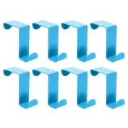 Over the Door Hooks,8pcs - Stainless Steel S-Shaped Double Hooks (Blue)