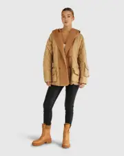 [Belle & Bloom] Only You Quilted Utility Jacket - Camel