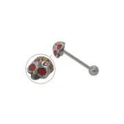 Skull Head Straight Barbell Tongue Ring