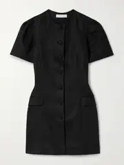 [Faithfull] Faithfull - Emma Linen Mini Dress - Black - small small Black