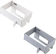 sifteng Foldable Trash Bag Holder Hanging Trash Holder Wall Mounted Multifunctional Garbage Bag Holder Frame for Bathroom Kitchen (Gray+White)