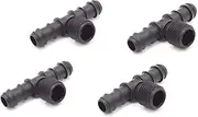 S&M 543180 Tee Thread Center 1/2 x 16 mm – Blister Pack of 4, Black