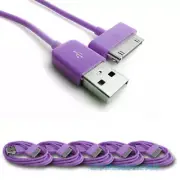 5PCS USB SYNC DATA POWER CHARGER CABLES NEW IPAD IPHONE IPOD CLASSIC NANO PURPLE
