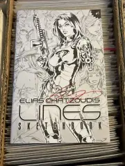 ELIAS CHATZOUDIS LINES #1 SIGNED SKETCHBOOK baroness little mermaid cinderella