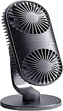 Fan Mini Fan Dual Fan with 3 Speeds Portable Small Power Handheld Fan USB Rechargeable Battery Operated Small But Powerful Table Fan Office