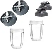 2X Small Cups + Blades + Flip Lids Accessories for Nutribullet Nutri Bullet