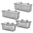 4 Pack Wire Storage Baskets Household Metal Wall-Mounted Containers Organizer