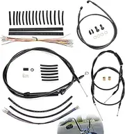 14" Ape Hanger Sportster Cables Kit Handlebar Extended CAN-Bus/Turn Signal Wires/Clutch/Throttle Cables/Brake Line for 2004-2006 Harley Non-ABS Iron XL XLH 883 1200 50 Models(Black)