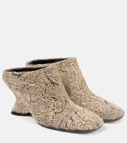 [Dries Van Noten] Dries Van Noten Jacquard wedge mules AU 7.5 beige