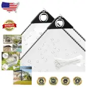 Clear Heavy-Duty Tarp 6' x 16' with Grommets - Perfect for Greenhouses & More