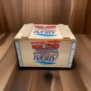 Vintage Proctor & Gamble Ivory Soap Wood Hinged Lid Advertising Crate Box Sealed
