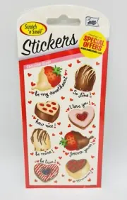 Vintage Mello Smello Scratch & Sniff Smell Stickers Chocolates Candy 1 Sheet