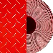 Rubber Flooring Mat Red,0.6m to 6m Floor Protector Mat for Basement/Shed/Entry/Horse Stall(1.6x3.5m/5.2x11.5ft)