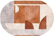 Nordic Design Home Living Room Bedroom Balcony Dining Office Study Room Soft Area Rugs, Non-Slip Washable Bedside Kitchen 80x120cm Oval Carpet(3.6ft×6.2ft/110×190cm)