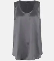 [Brunello Cucinelli] Brunello Cucinelli Stretch silk-satin tank top AU 8 grey