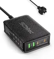 130W USB C Charger 2*USB-C + 2*USB-A PPS PD Wall Charger 4-Port,100W/65W USB-C Laptop PD Charger with C to C Cable & Travel Plugs Compatible with MacBook, HP, Dell, iPhone 14, S23/S22 (130W 2C+2A)