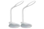 2x Sansai Dual Base Home Office School Rotatable 6W LED Desk Lamp Light Clip-on