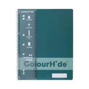 Colourhide Lecture Book w/ Ruler A4 Writing/School Notebook 140-Pages Teal Green