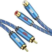 EMK RCA Extension Cable, 2RCA Adapter RCA Male to RCA Female (L/R) Stereo Audio Extender Cord for Home Theater/Television/Sound bar/Blu-ray Player/Amplifiers/Speaker/Hi-Fi Systems(5ft/1.5m)