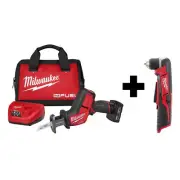 Cordless HACKZALL Reciprocating Saw Kit with 3/8 inch Right Angle Drill Combo