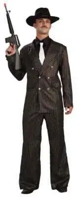 Gangster Gold Roaring 20's Suit Mafia Mob Fancy Dress Halloween Adult Costume