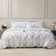 Boho Paisley Duvet Cover Set Size 2pcs Cotton Soft Vintage Twin Wesley (Gray)