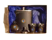 Flask & Pocket Watch Set ( Life Ring With Eyes) FREE SHIPPING