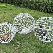 3Pieces P-lastic Chicken Cage, Movable Ball Shape Chicken Coop, Chicken Hamster Ball Cage Safe Walking Net, Lightweight Enclosure Ball for Farms Courtyards