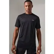 Mens Black Man Active Grid T-shirt
