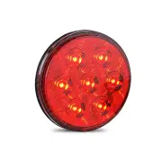 LED Autolamps Stop Tail Light Red Lens Light Only 12-24 Volt 115mm Round Bulk