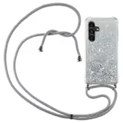 For Samsung Galaxy A54 5G Case Quicksand Glitter TPU Corners Cushion Phone Protector with Lanyard