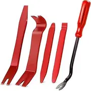 5pcs Set Car Hand Tool Car Audio Disassembly Tool Plastic Pry Bar Door Panel Disassembly Pry Panel Interior Clip Rocker Crowbar(B-5pcs red)