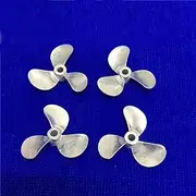 QONXIX 2pair Propeller CW CCW 4 Blade Paddle, for RC Boat Simulation Sailing Ship Model Dia 40mm Shaft Hole 4mm Zinc Alloy RC Boat Propellers