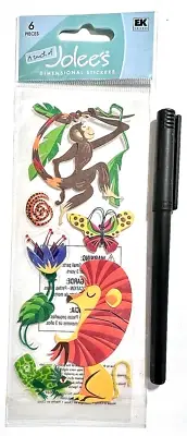 Jolee's Lion Monkey Stickers Scrapbooking Embellishment Card