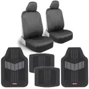 Black Waterproof Neoprene Complete Sideless Seat Cover Set w/ 2-Tone Floor Mats (for: Fiat)